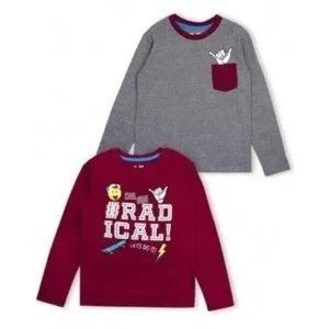 Aeropostale Long Sleeve Graphic and Pocket Tee Shirts, 2 Pack, Boys Size 12, NWT